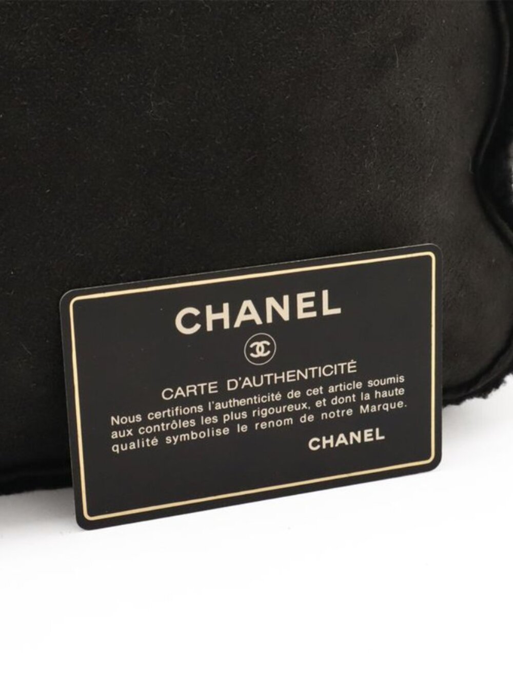 Chanel Mouton Chain Tote Bag Shoulder Leather Black Gold Hardware - Picture 9 of 9